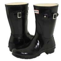 Hunter Boots Women's Original Short Gloss Black Choose Size: 7 (Euro 38)