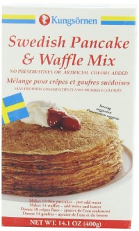 Kungsornen Swedish Pancake & Waffle Mix, 14.1-Ounce Boxes (Pack of 6)