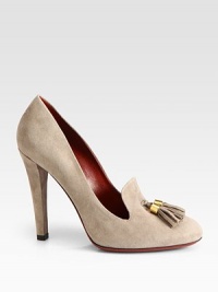 Suede silhouette topped with double tassels. Self-covered heel, 4¼ (110mm)Suede upperLeather lining and solePadded insoleMade in ItalyOUR FIT MODEL RECOMMENDS ordering one half size up as this style runs small. 