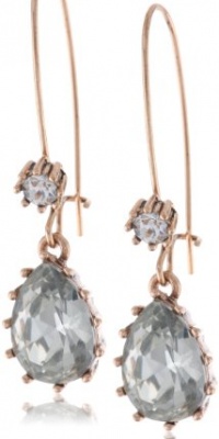 Betsey Johnson Iconic Stone Teardrop Gem Long Drop Earrings