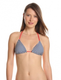 Splendid Women's Malibu Stripe Triangle Bra, Navy, Small