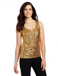 Anne Klein Women's Sequin Tank, Gold, Small