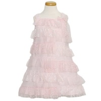 Biscotti Girls 8 Pink Lace Dot Tiered Designer Spring Easter Dress