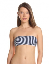 Splendid Women's Malibu Stripe Bandeau Bra, Navy, Large