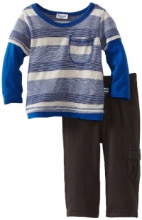 Splendid Littles Baby-Boys  Oatmeal Stripe Jersey Twofer Set, Royal, 12-18