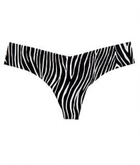 Commando Printed Thong, M/L, Neon Zebra Black