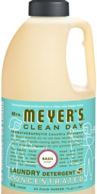 Mrs. Meyer's Clean Day 2x HE Liquid Laundry Detergent, Basil, 64-Ounce Bottles (Pack of 6)