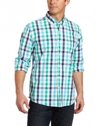 IZOD Men's Long Sleeve Windowpane Button Down Shirt