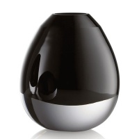 ROGASKA CRYSTAL Fashionably late black Vase 14 cm