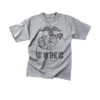 Grey Vintage USMC Officially Licensed Globe & Anchor T-Shirt