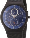 Skagen Men's 806XLTBN Denmark Black Mesh Blue Dial Watch