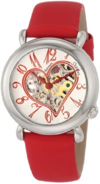 Stuhrling Original Women's 109.1215H2 Amour Aphrodite Cupid II Automatic skeleton Red Leather Watch