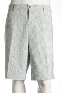 Greg Norman Check White, Green and Purple Casual Shorts