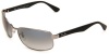 Ray-Ban Men's 0RB3478 004/78 Polarized Rectangle Sunglasses,Gunmetal Frame/Blue Gradient & Gray Lens,63 mm