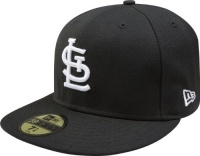 MLB St. Louis Cardinals Black with White 59FIFTY Fitted Cap