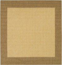 Couristan 1005/3000 Recife Checkered Field Natural/Cocoa Rug, 7-Feet 6-Inch Square