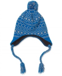 Warm up in the casual comfort of this Fairisle Peruvian hat from American Rag.