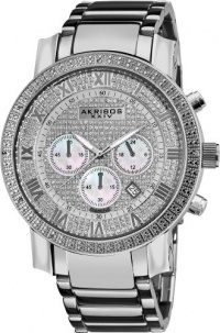 Akribos XXIV Men's AK439SS Grandiose Diamond Quartz Chronograph Silver Dial Watch