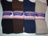 Diabetic Socks,12 Pair CREW LENGTH,4 Colors-black,brown,blue,tan- Size 13-15 Plus Size Mens