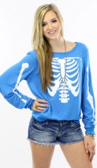 Wildfox Couture Inside Out Baggy Beach Jumper in Cerulean-S