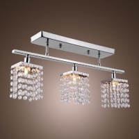 LightInTheBox 3 Light Hanging Crystal Linear Chandelier with Solid Metal Fixture