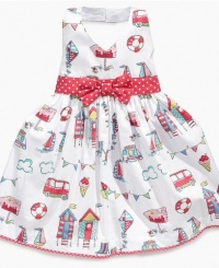 Blueberi Boulevard Girls Dress, Little Girls Beach Halter Dress, White, Size: 3-6 months