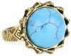 House of Harlow 1960 Gold-Plated Pyramid Spike Ring with Turquoise-Color Stone