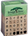 EK Success Image Tree Wood Handle Rubber Stamp Set, Antique Typewriter Alphabet/Lower