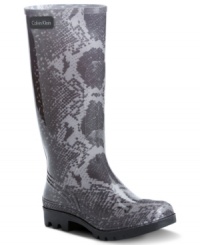 Pretty patterns keep the rain away. Calvin Klein's Kirsten rain boots are all you need to keep your toes warm and dry.