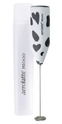 Aerolatte Mooo Milk Frother with Travel Case, Cow Print