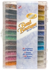 Blue Moon Bead Boutique Bead Box, Multi Color Silver Lined Seed Beads