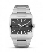 Trim an urban look with city-sleek accessories like Armani Exchange's stainless steel bracelet watch. Slip it on to give classic tailoring and sharp suits a contemporary accent.