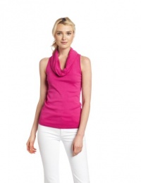 Three Dots Women's Sleeveless Rolled Cowl Neck Shirt