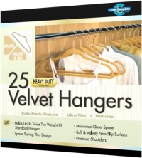 Closet Complete  Ultra Thin Heavy Duty No Slip Velvet Suit Hangers, Camel, Set of 25