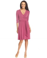 This faux-wrap dress from AGB features a soft stretch and a feminine silhouette. Pair with heels for a chic and easy office outfit.