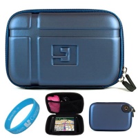 Blue EVA Durable 5.2-inch Protective GPS Carrying Case with Removable Carbineer for Garmin nuvi 1300 / 1370T / 1490T / 1350LMT / 1450LMT / 1390LMT / 1390T / 1350T / 1390LMT / 1490LMT / 1450T / 3760T / 3760LMT / 3790T / 3790LMT / 2360LMT / 2370LT / 2350 / 