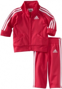 adidas Baby-Girls Infant Iconic Tricot Set, Dark Pink, 3 Months