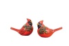 NapCo Red Cardinals with Holly Figurines, Set of 2