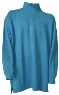 Polo Ralph Lauren Big & Tall Half Zip French Rib Fleece, Hunter Navy