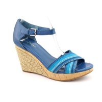 Cole Haan Air Tamsyn Open Toe Wedge Sandals Shoes Blue Womens