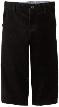 Kitestrings Boys 2-7 Toddler Flat Front Corduroy Pant, Black, 2T