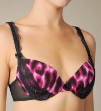 Betsey Johnson Women's Slinky Knit Plunge Bra, Moulin Rouge, 34DD