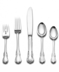 Delicate curling leaves and elegant scrolls trim this gleaming sterling silver flatware from Towle. A true classic, the French Provincial place settings add a regal touch to traditional dinners.