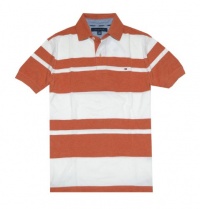 Tommy Hilfiger Men Short Sleeve Striped Logo Polo T-shirt