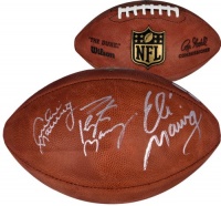 Archie, Eli & Peyton Manning Autographed Football - Steiner Sports Certified - Autographed Footballs