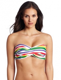 Shoshanna Women's Beach Club Stripe Twist Bandeau Top, Beach Club Stripe, MLB