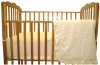 American Baby Company Heavenly Soft Minky Dot 3-Piece Porta-Crib Set, Ecru