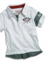 GUESS Kids Boys Baby Boy Short-Sleeve Layered-Placket Po, WHITE (24M)