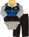 Carter's Micro Fleece 3 Pc Vest & Pant Set - Blue-12M