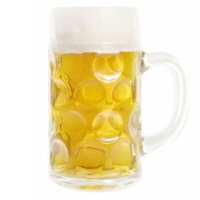 Stolzle 1 Liter Dimpled Glass Beer Stein